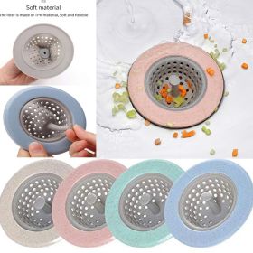 Portable Silicone Strainer Waste Plug Sink Filter Bathroom Shower Drain Sink Drains Cover Sink Colander Sewer Hair Strainer (Color: Green)